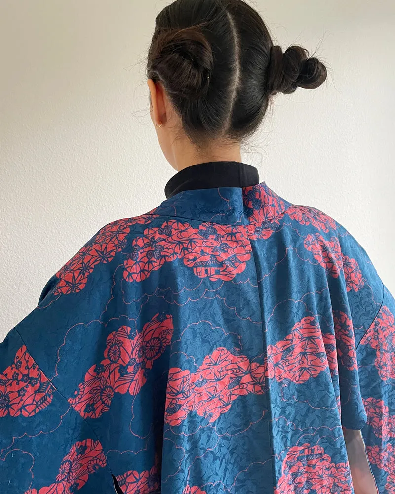 Fan Hankles, Chrysanthemum, Village Haori Kimono Jacket