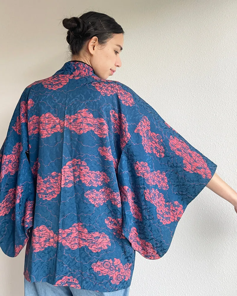 Fan Hankles, Chrysanthemum, Village Haori Kimono Jacket