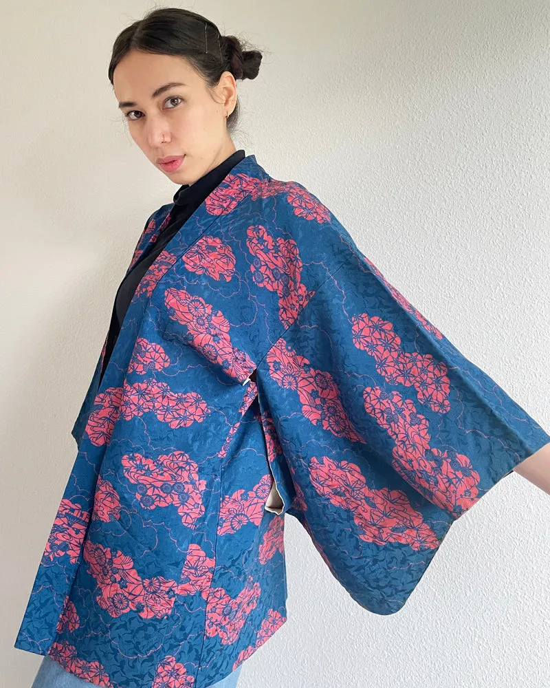 Fan Hankles, Chrysanthemum, Village Haori Kimono Jacket