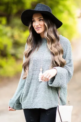 Find Your Love Sage Green Popcorn Sweater