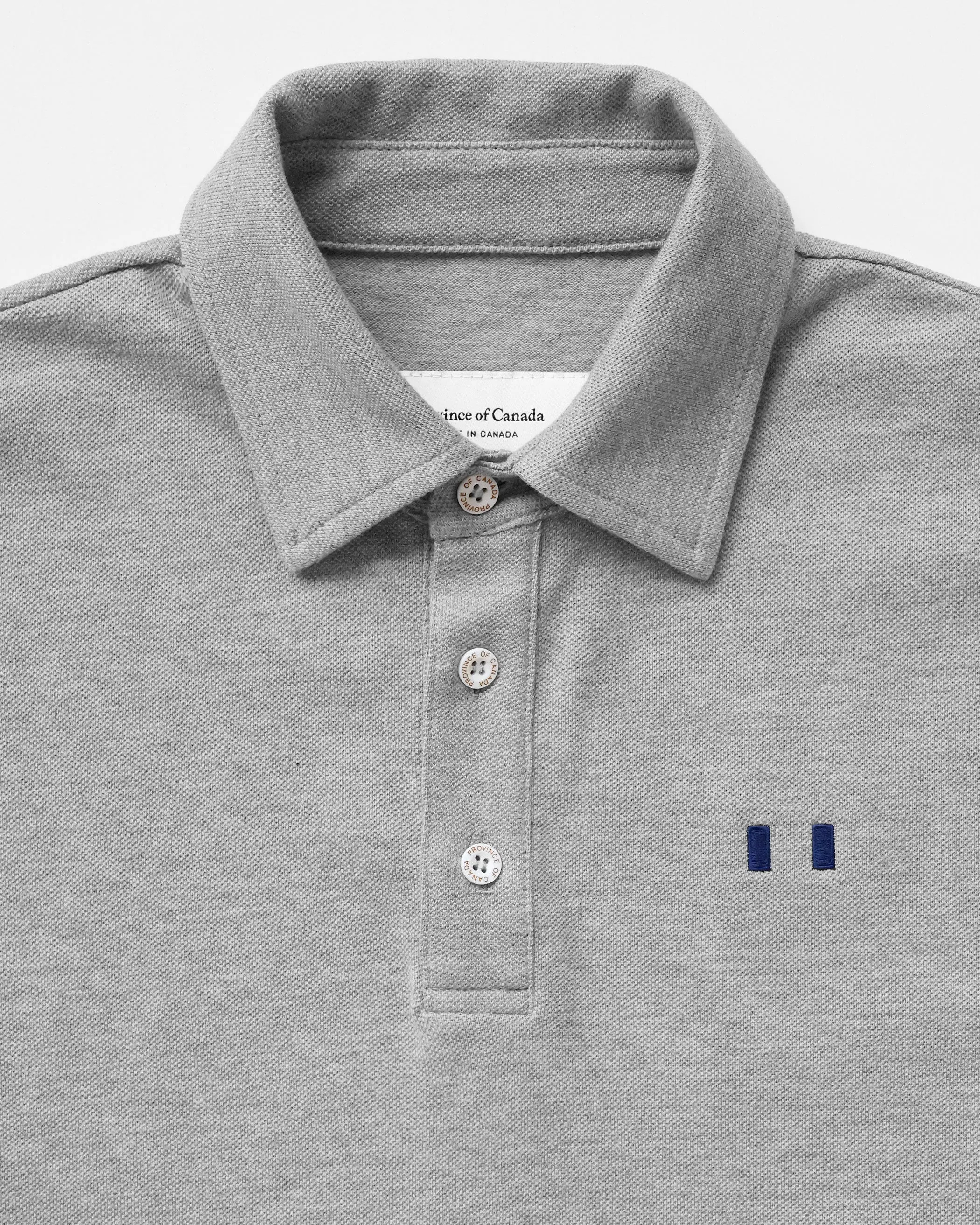 Flag Polo Boyfriend Dress Heather Grey