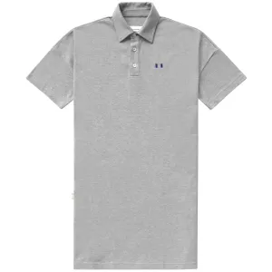 Flag Polo Boyfriend Dress Heather Grey