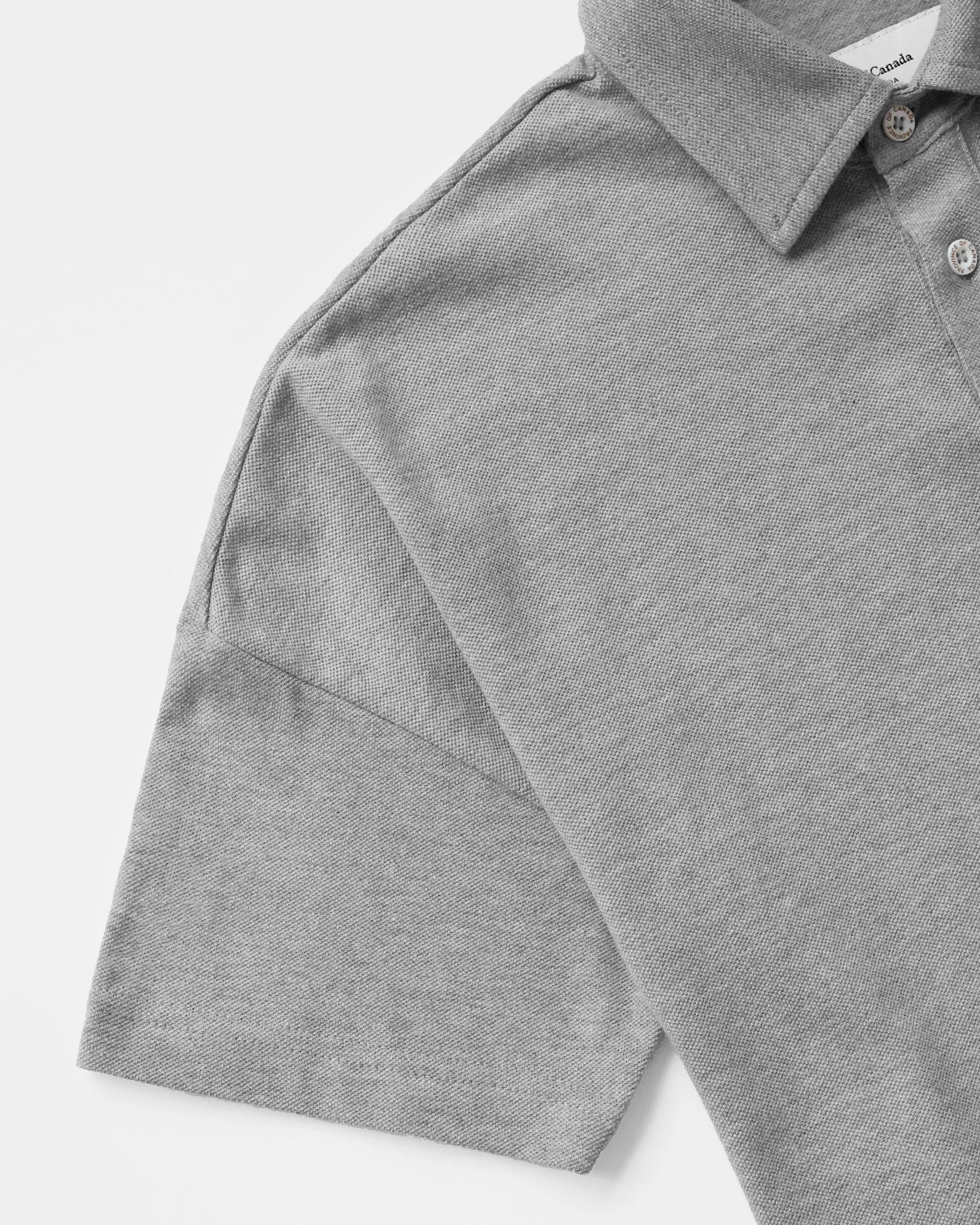 Flag Polo Boyfriend Dress Heather Grey