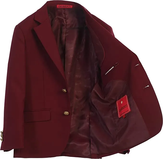 Formal Blazer Jacket Toddler's Kids Boys -Burgundy