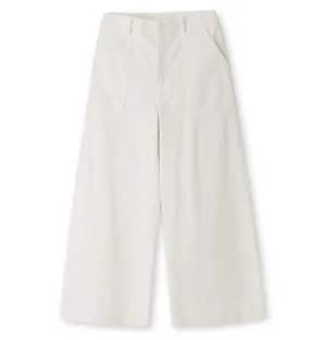 Ganni Stretch Corduroy Wide Pants – Egret