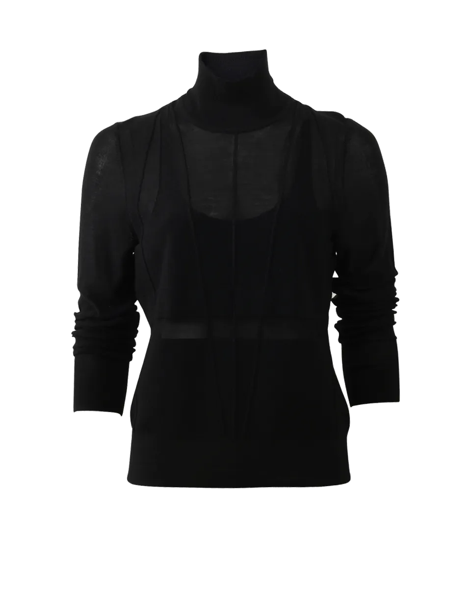 Geometric Stitch Turtleneck