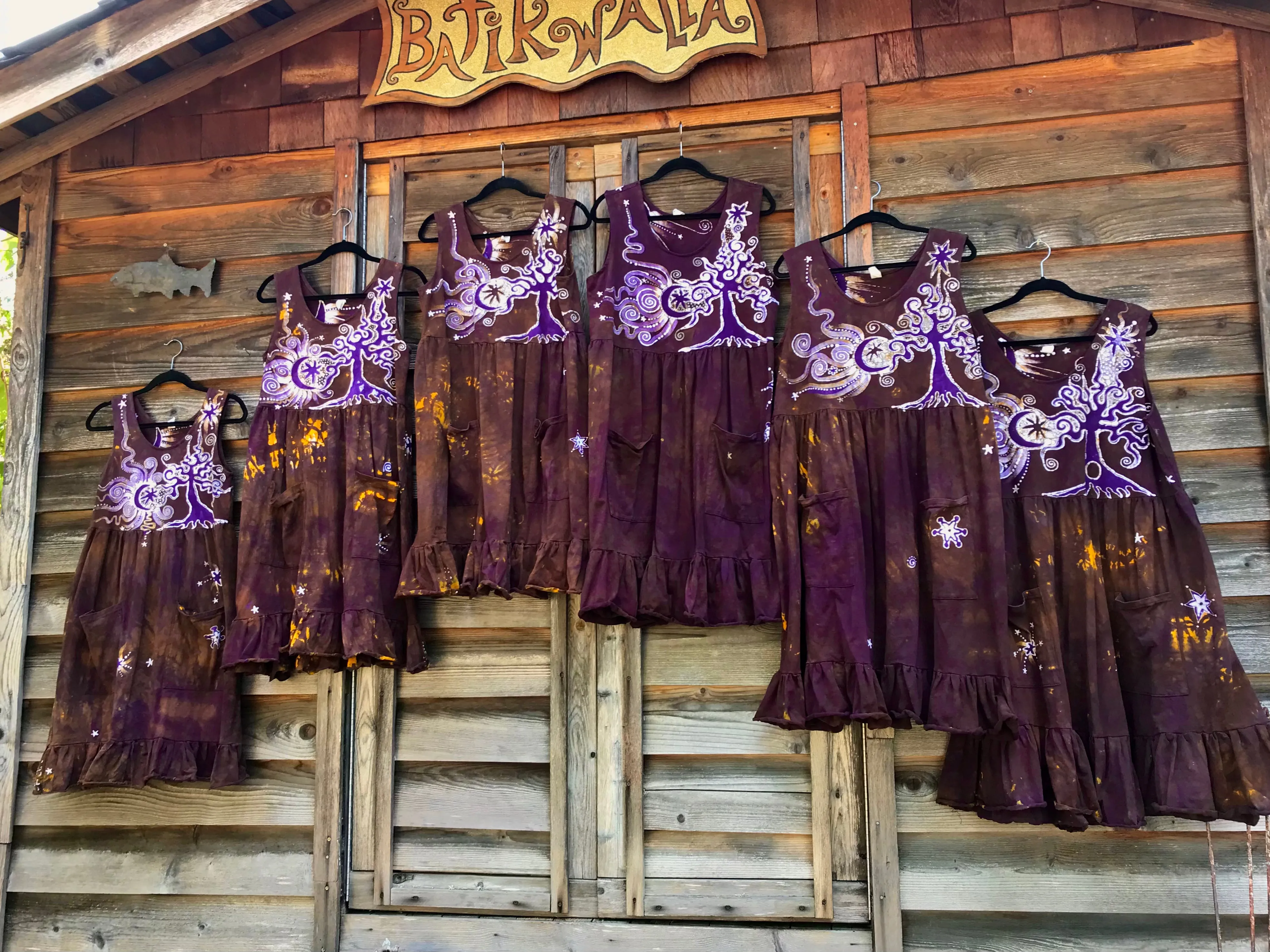 Golden Sun Purple Forest Farmer's Market Pocket Dress - Size XL