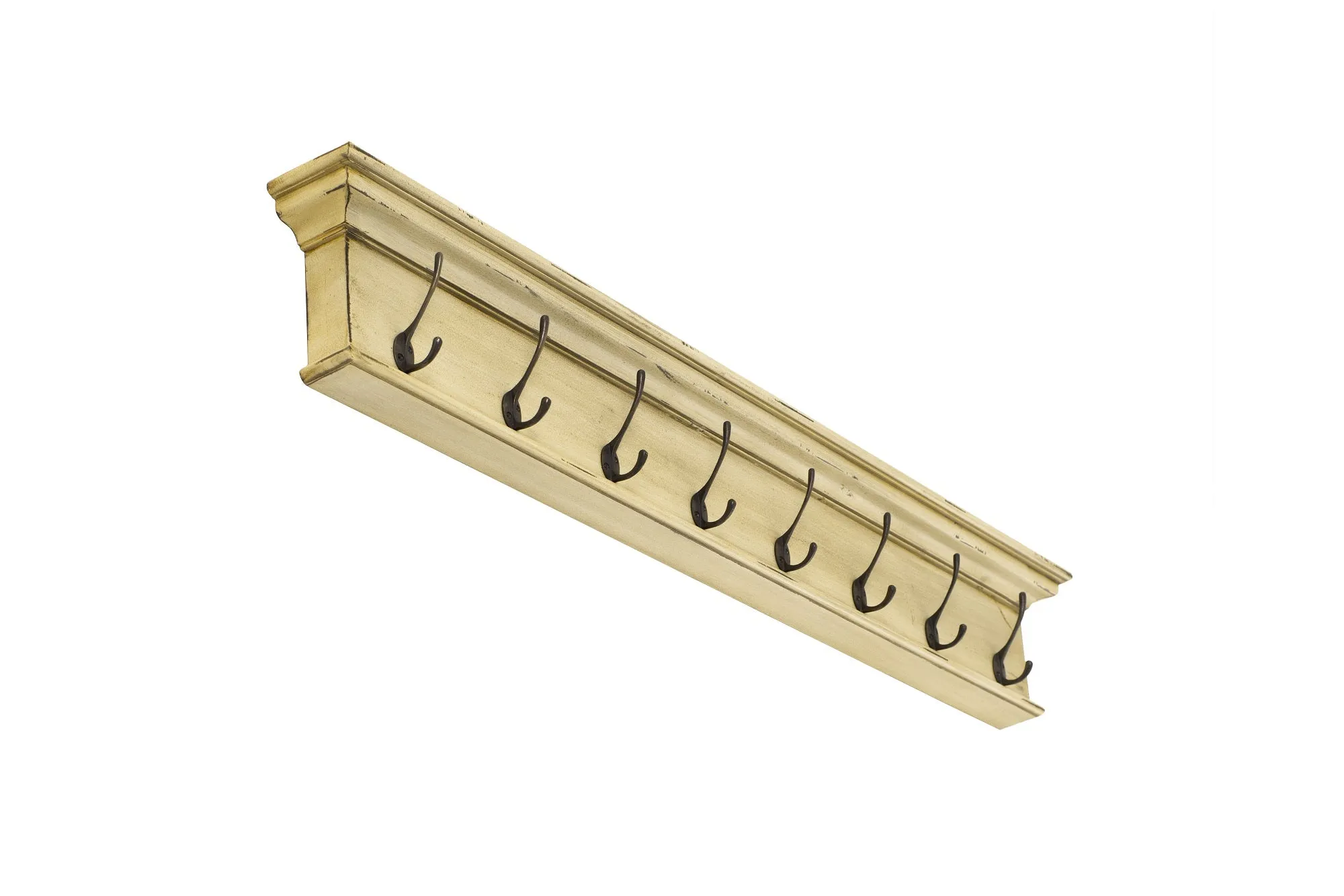 Halifax D161H 8-Hook Coat Rack in Yellow Brown Antique