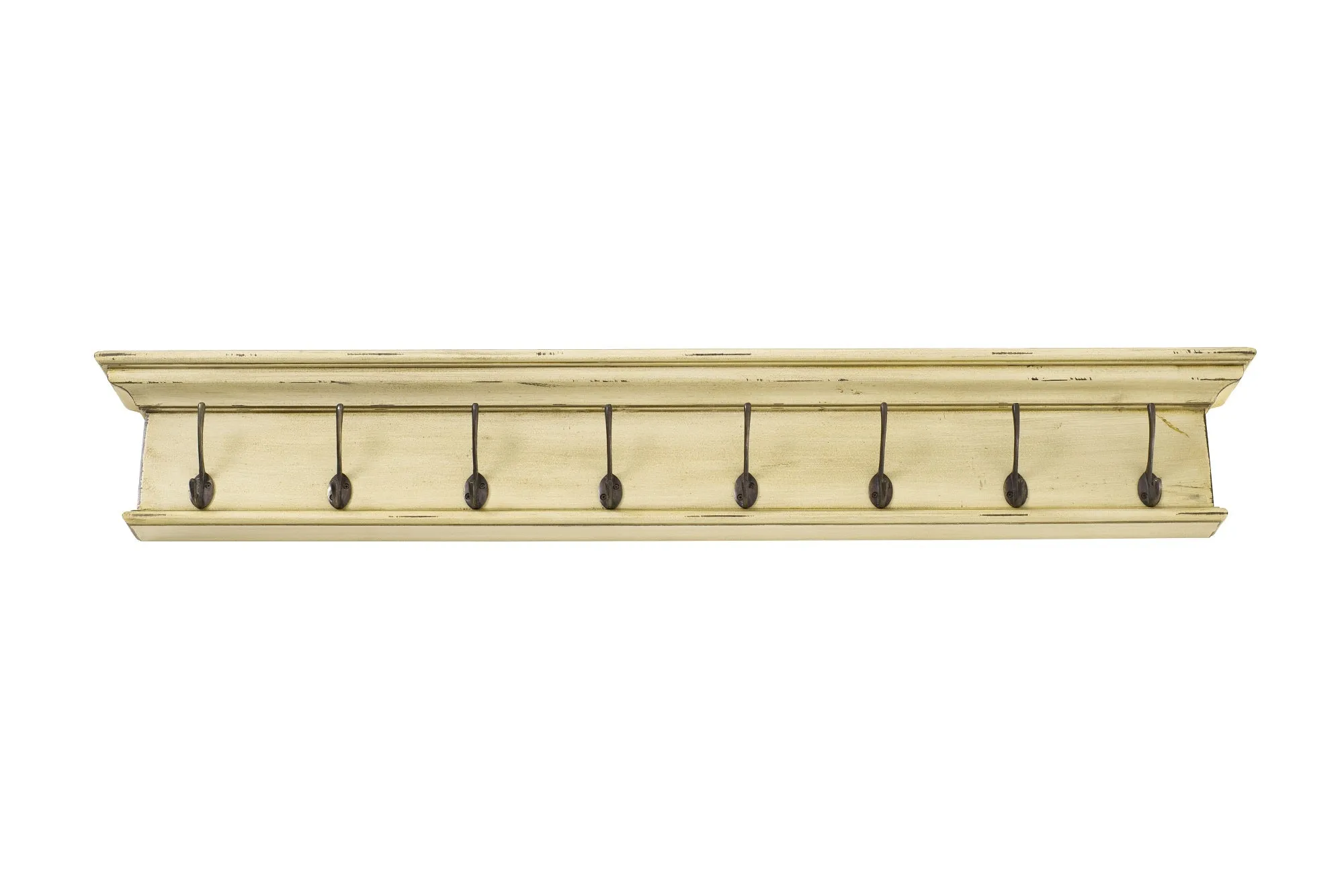 Halifax D161H 8-Hook Coat Rack in Yellow Brown Antique