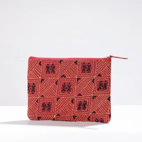 Handcrafted Kantha Embroidery Multipurpose Pouch