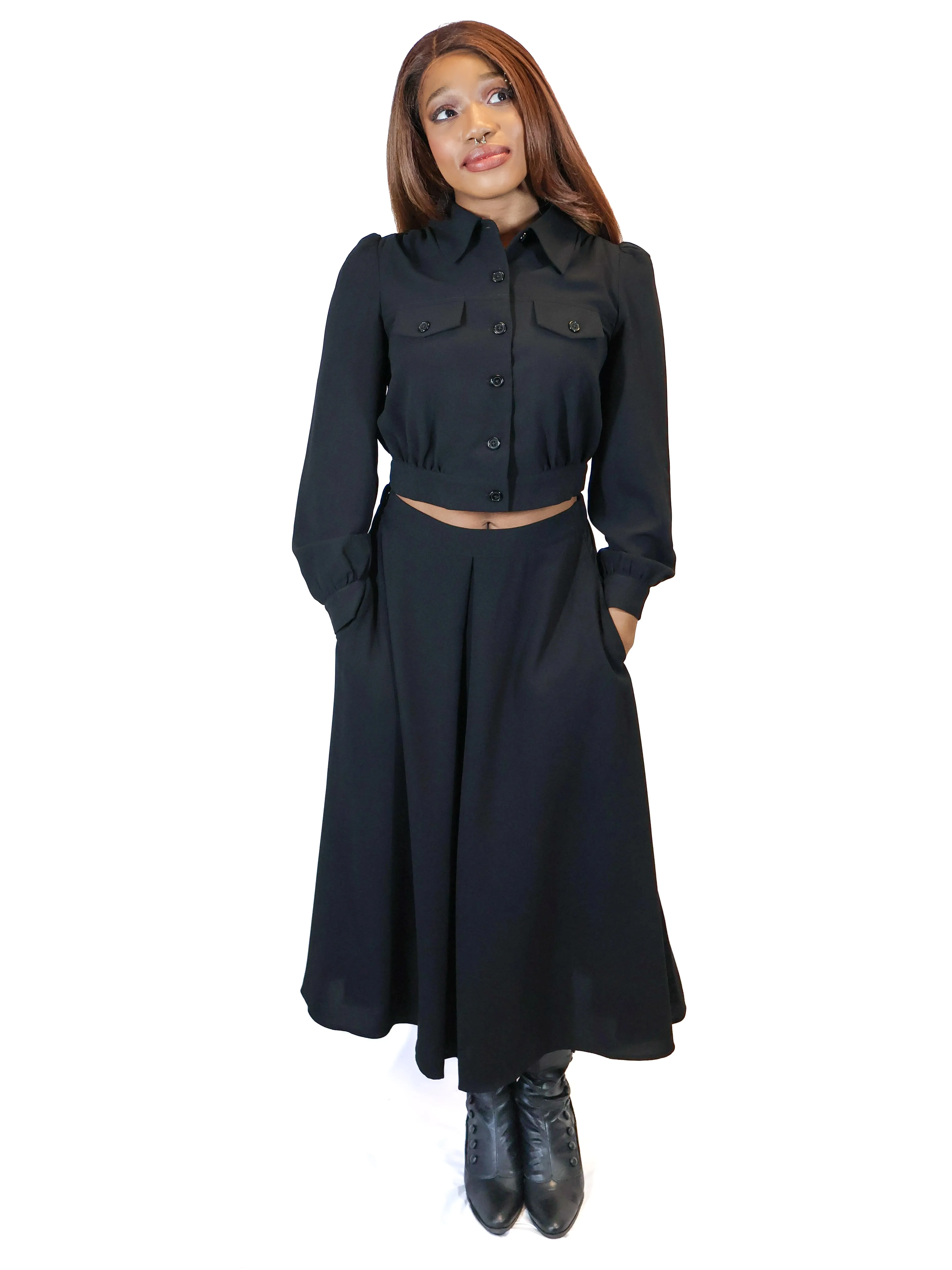 Hitchcock Top & Skirt Set