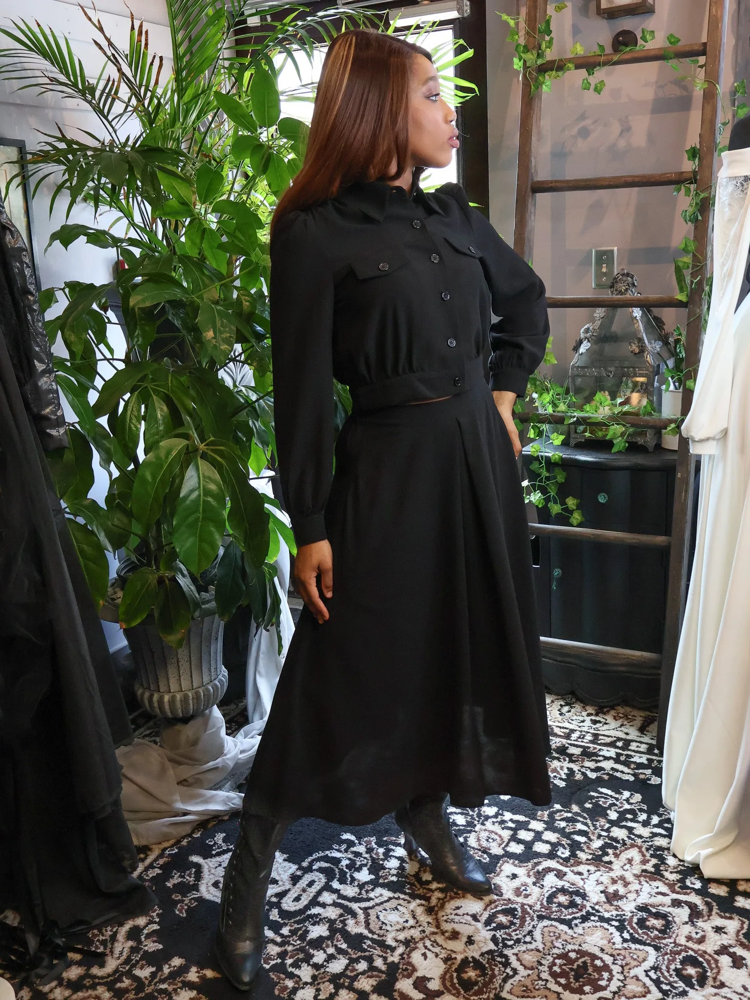 Hitchcock Top & Skirt Set
