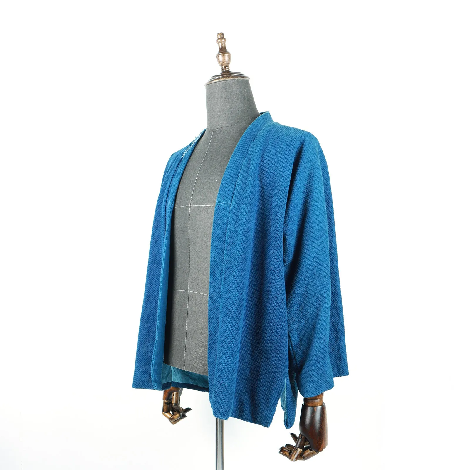 Indigo Kimono Broken Collar Robe