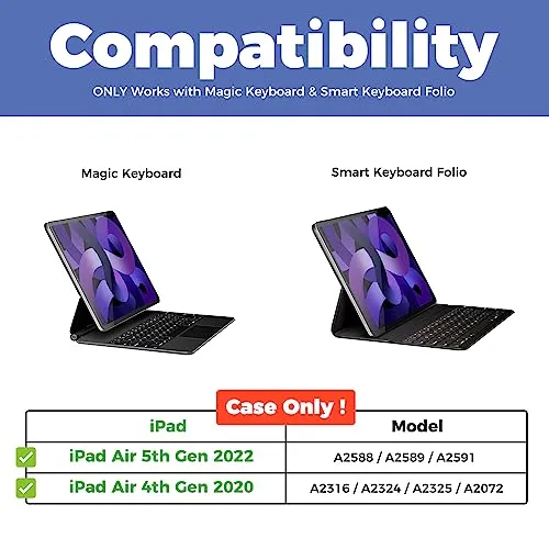 iPad Air 6th 2024/iPad Air 5th /iPad Air 4th Gen 10.9” 2022 2020, Magnetic Protective Case with Connector and Pencil Holder(Keyboard NOT Included) | ProCase