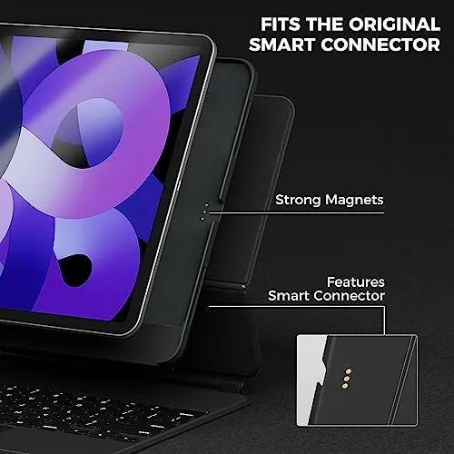 iPad Air 6th 2024/iPad Air 5th /iPad Air 4th Gen 10.9” 2022 2020, Magnetic Protective Case with Connector and Pencil Holder(Keyboard NOT Included) | ProCase