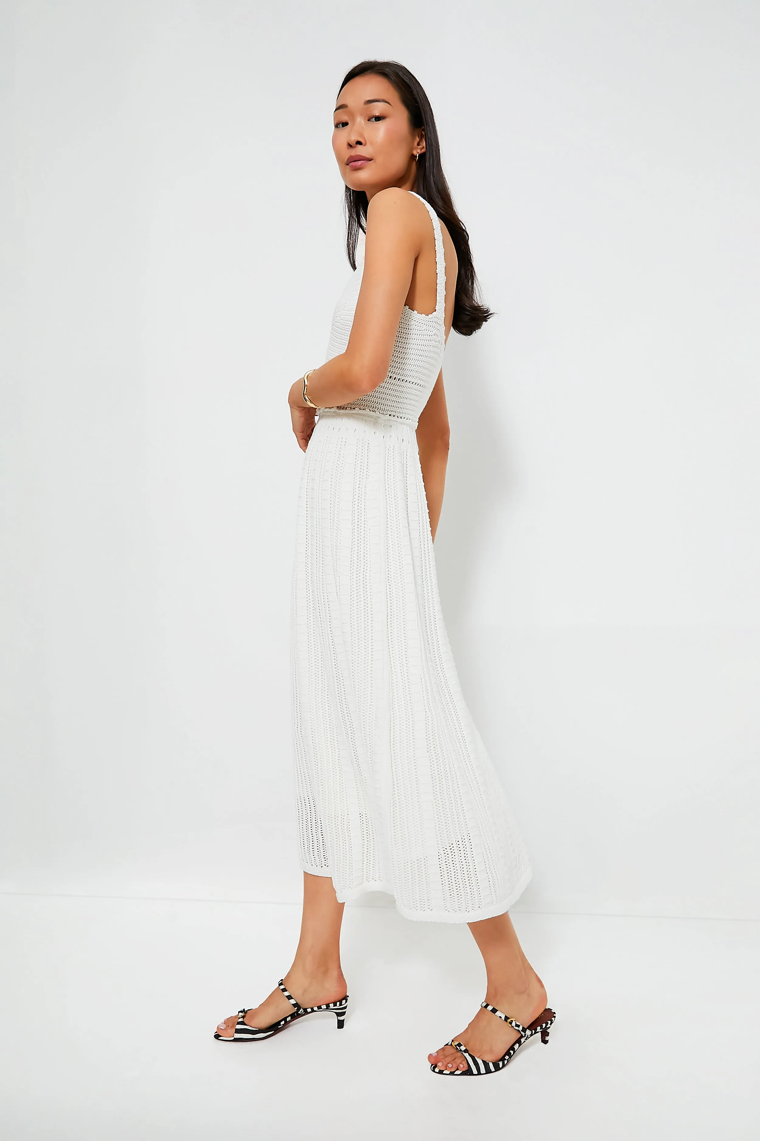 Ivory Knit Midi Dress