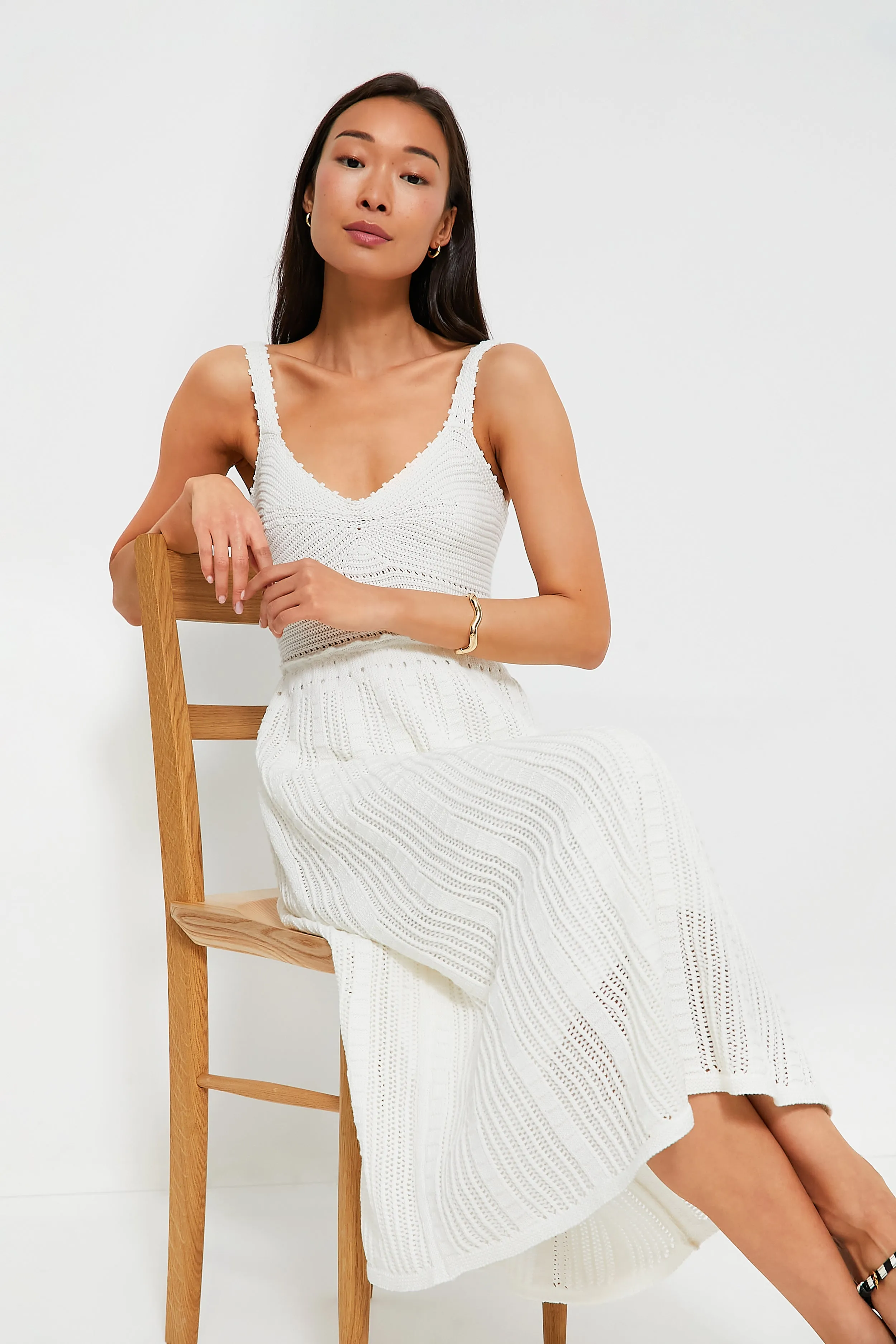 Ivory Knit Midi Dress