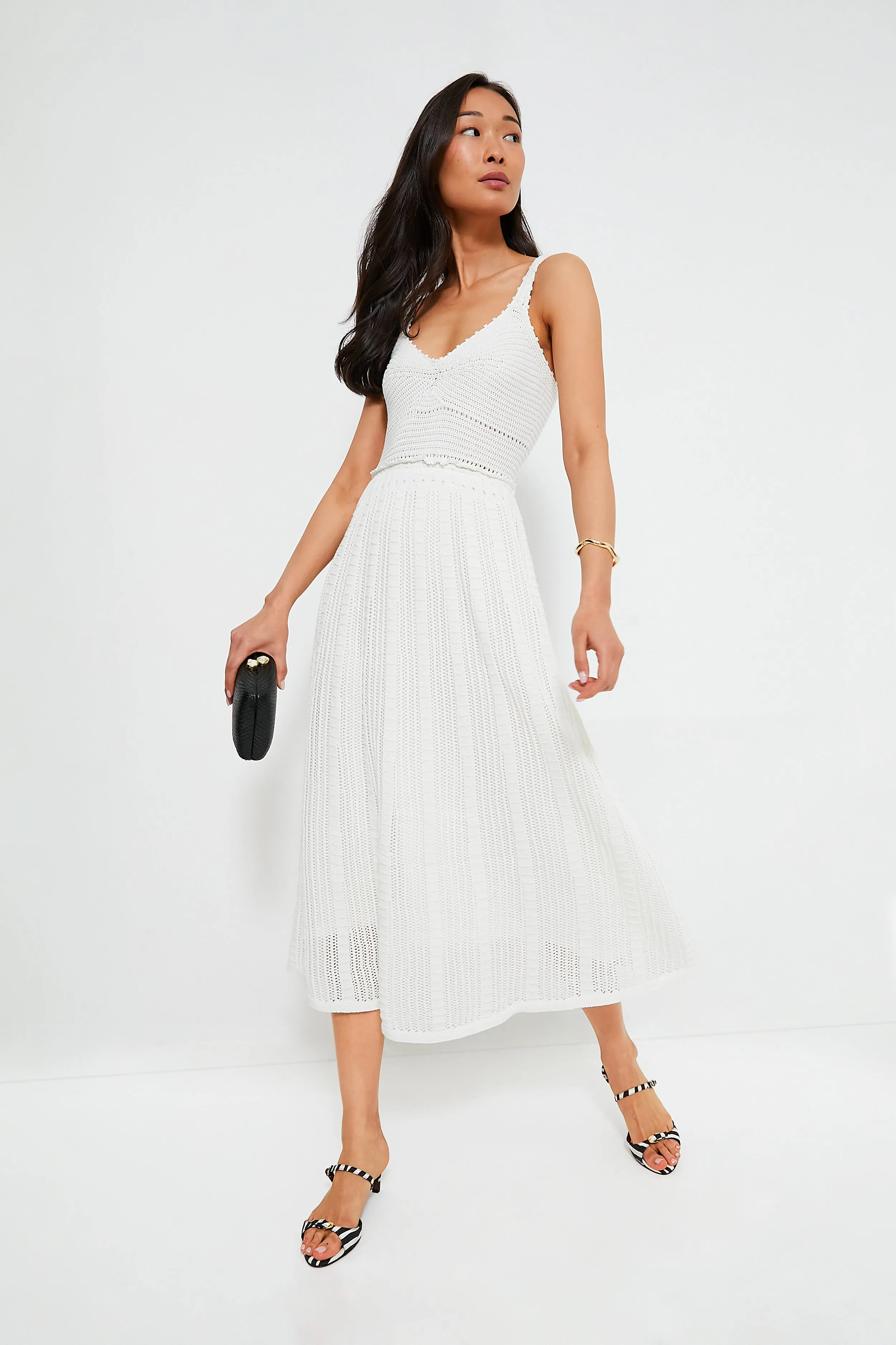 Ivory Knit Midi Dress