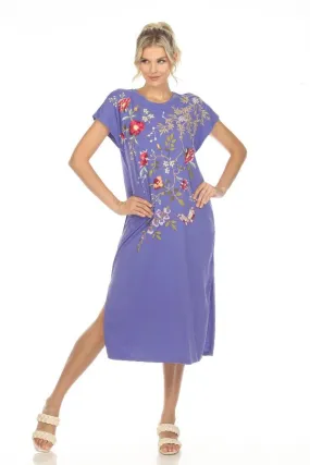 Johnny Was JWLA Osaka Relaxed Knit Midi T-Shirt Dress Boho Chic J37123