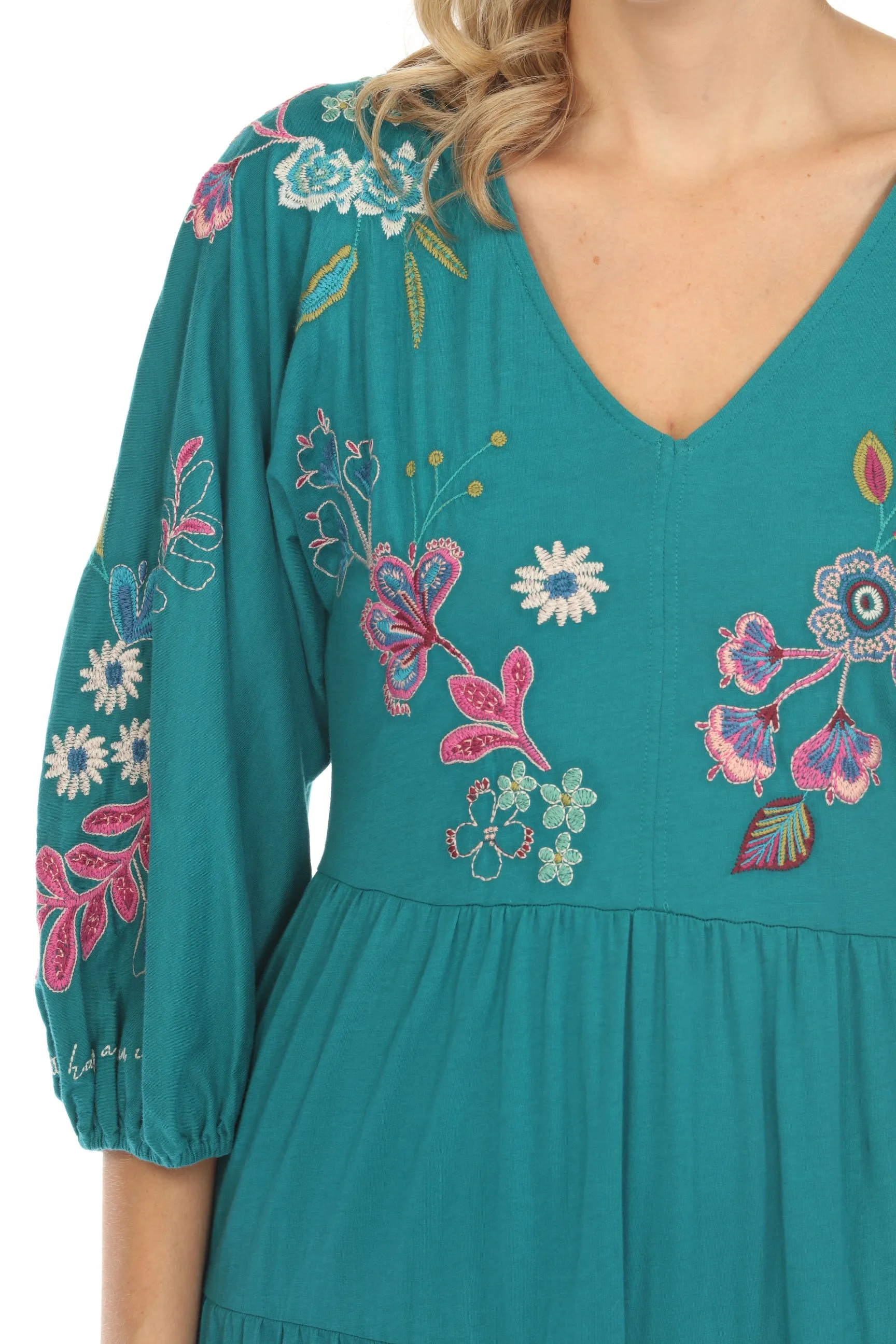 Johnny Was JWLA Shilo Dolman Tiered Knit Dress Boho Chic J30523-E