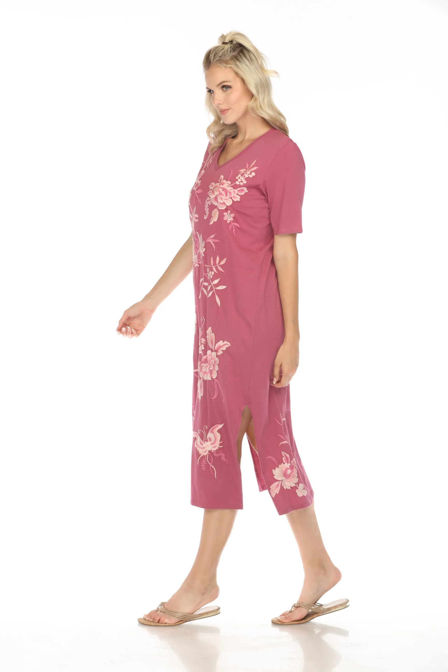 Johnny Was JWLA Trapunto V-Neck Knit Midi Dress J32724 Boho Chic *