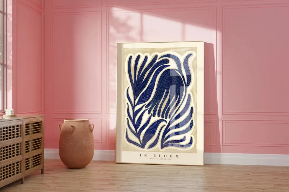 Kate Fox 'Blue Flower' Unframed Print - A3 or A4