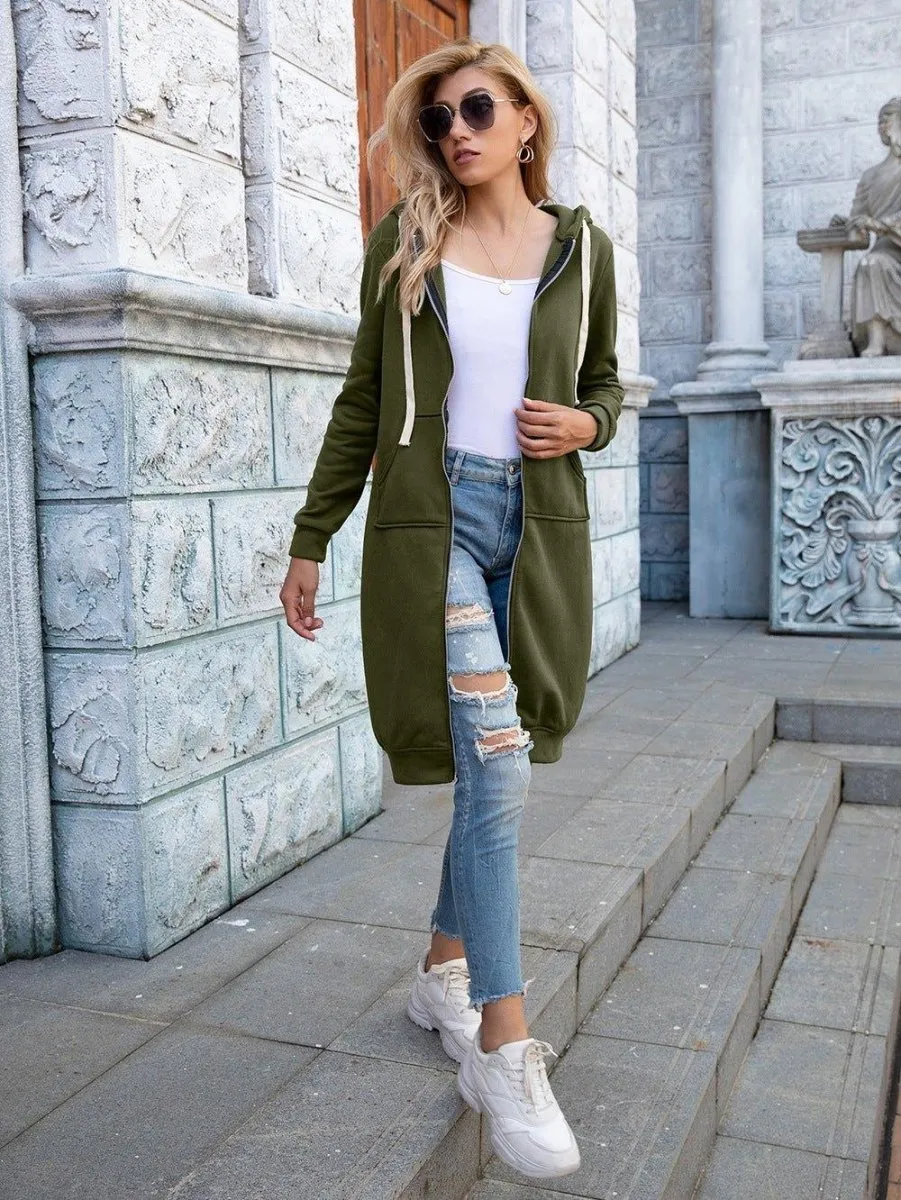 Kenzie Long Zipper Hoodie With Pockets