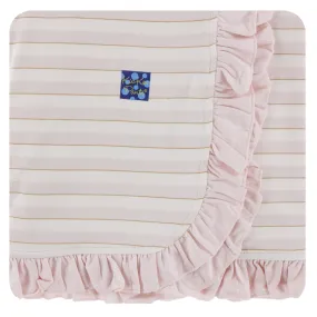 KicKee Pants Everyday Heroes Sweet Stripe Ruffle Stroller Blanket