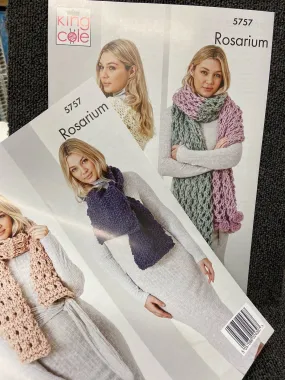 King Cole Mega Chunky Scarf Scarves Knitting Pattern 5757