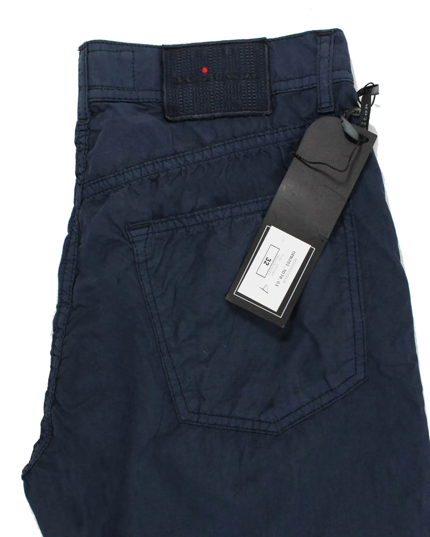 Kiton Pants Navy 5 Pocket Slim Fit 32 SALE