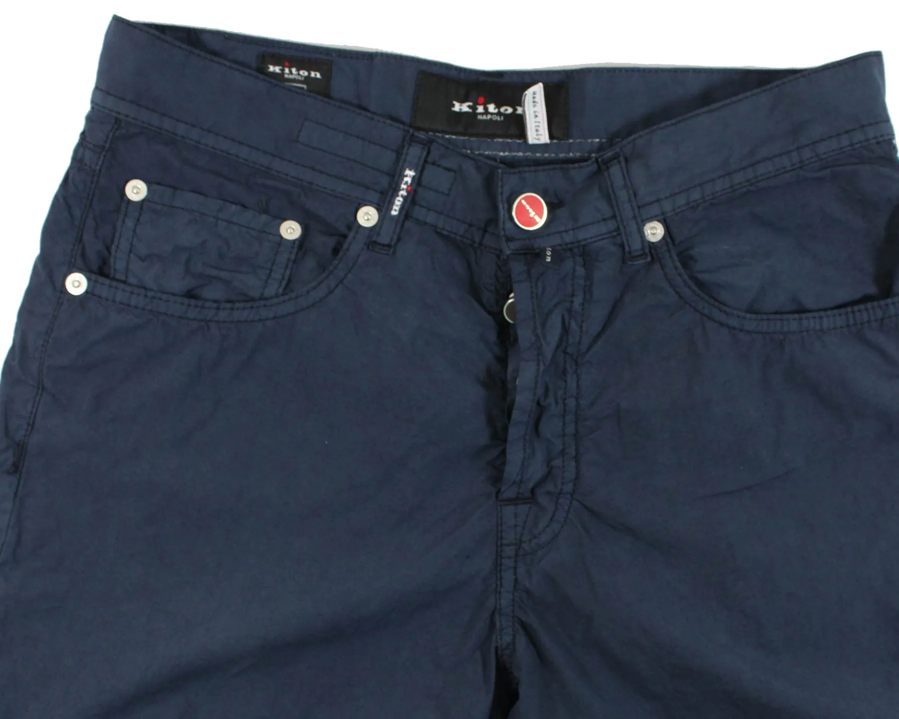 Kiton Pants Navy 5 Pocket Slim Fit 32 SALE