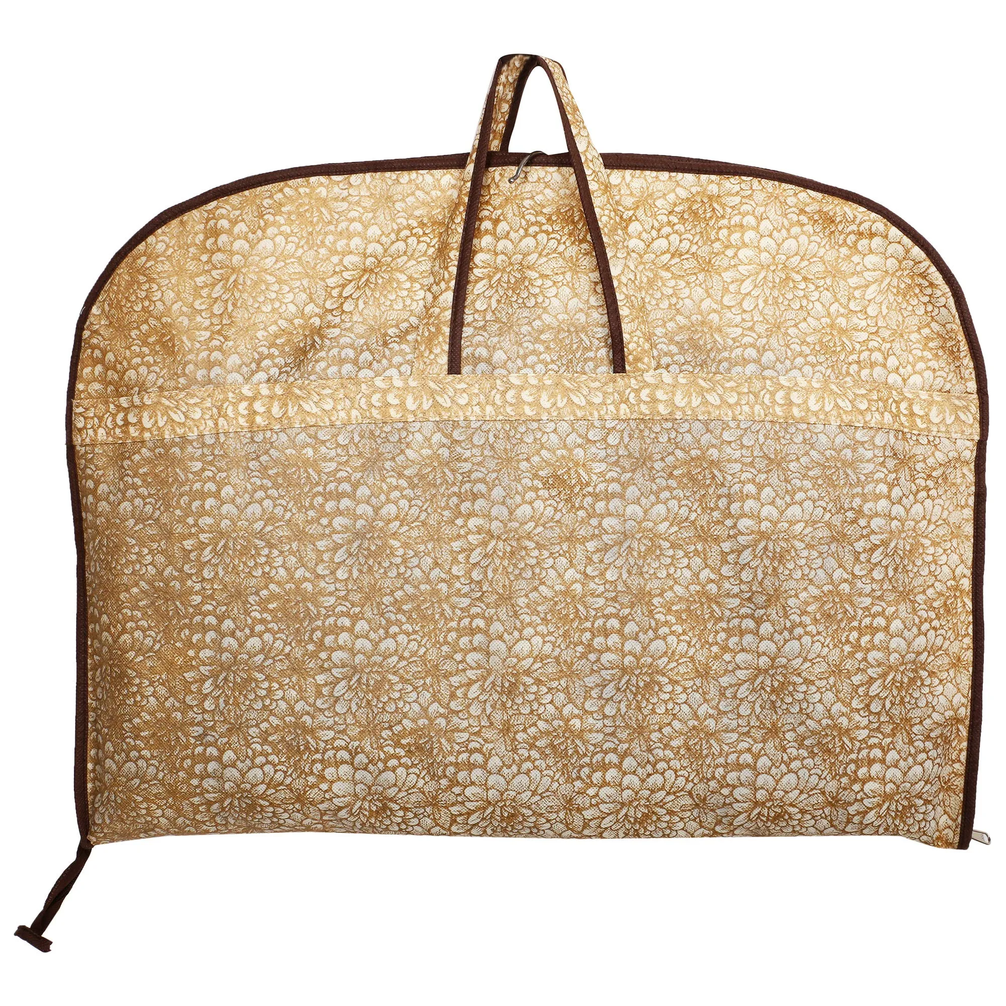 Kuber Industries Metalic Printed Foldable Non Woven Men's Coat Blazer Cover (Golden Brown) -CTKTC041921