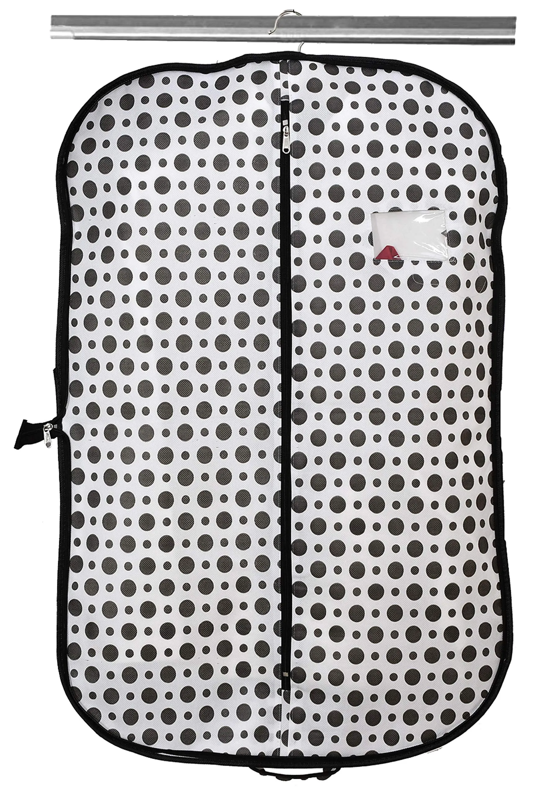 Kuber Industries Polka Dots Printed 8 Pieces Foldable Non Woven Men's Coat Blazer Cover (Black & White)-KUBMART903