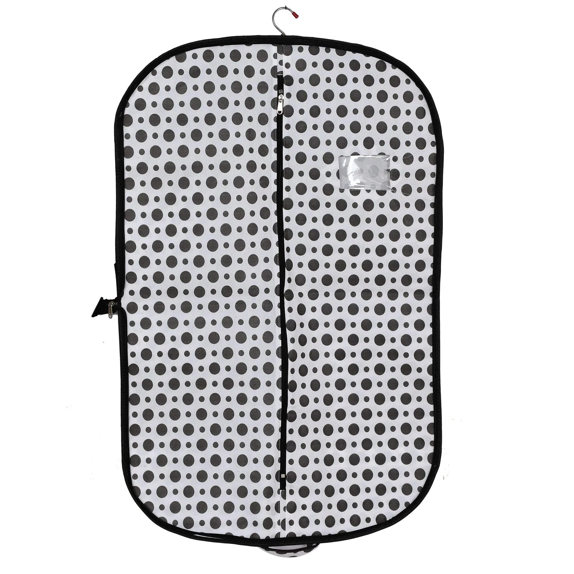 Kuber Industries Polka Dots Printed 8 Pieces Foldable Non Woven Men's Coat Blazer Cover (Black & White)-KUBMART903