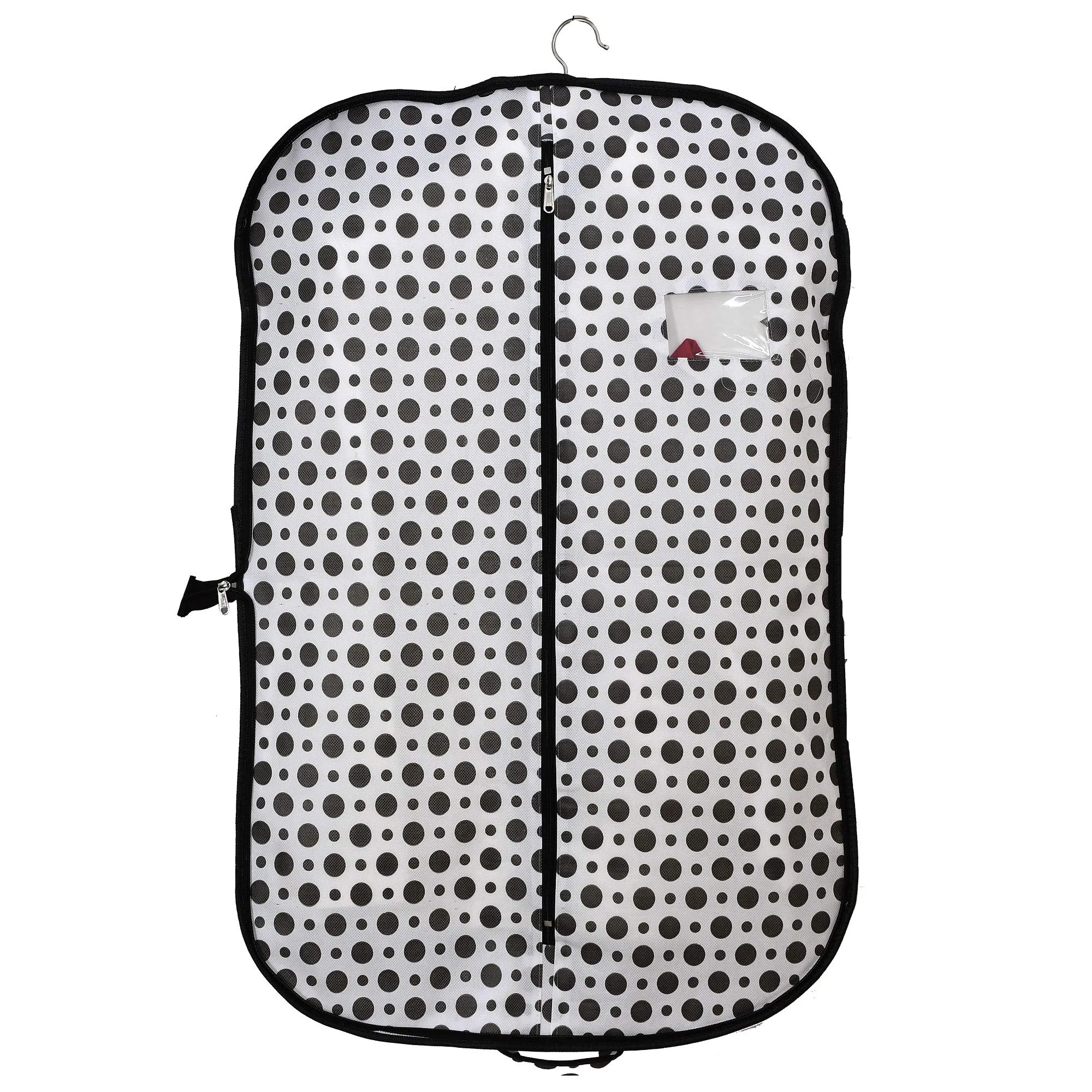 Kuber Industries Polka Dots Printed 8 Pieces Foldable Non Woven Men's Coat Blazer Cover (Black & White)-KUBMART903