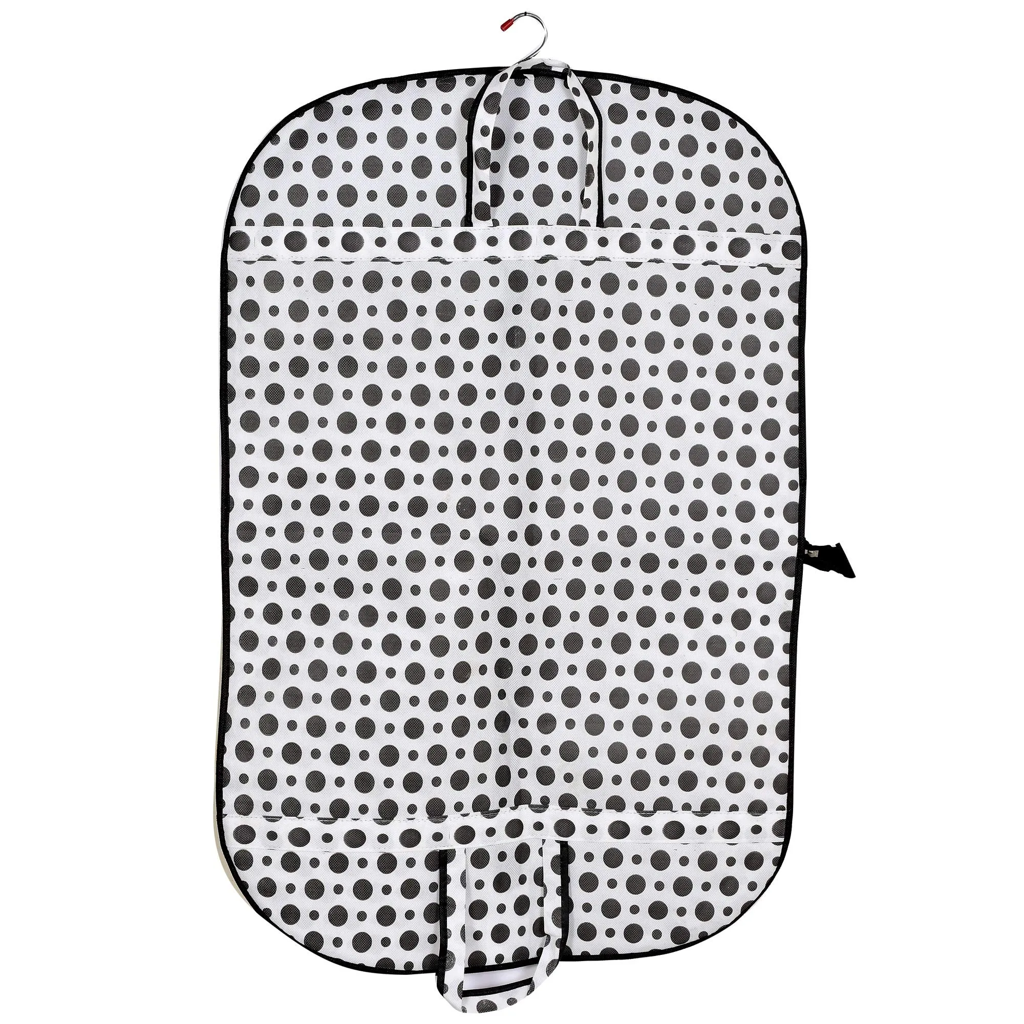 Kuber Industries Polka Dots Printed 8 Pieces Foldable Non Woven Men's Coat Blazer Cover (Black & White)-KUBMART903