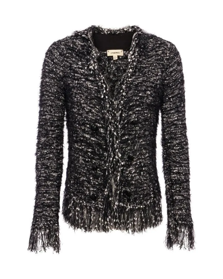 L'Agence Azure Knit Cardigan Blazer