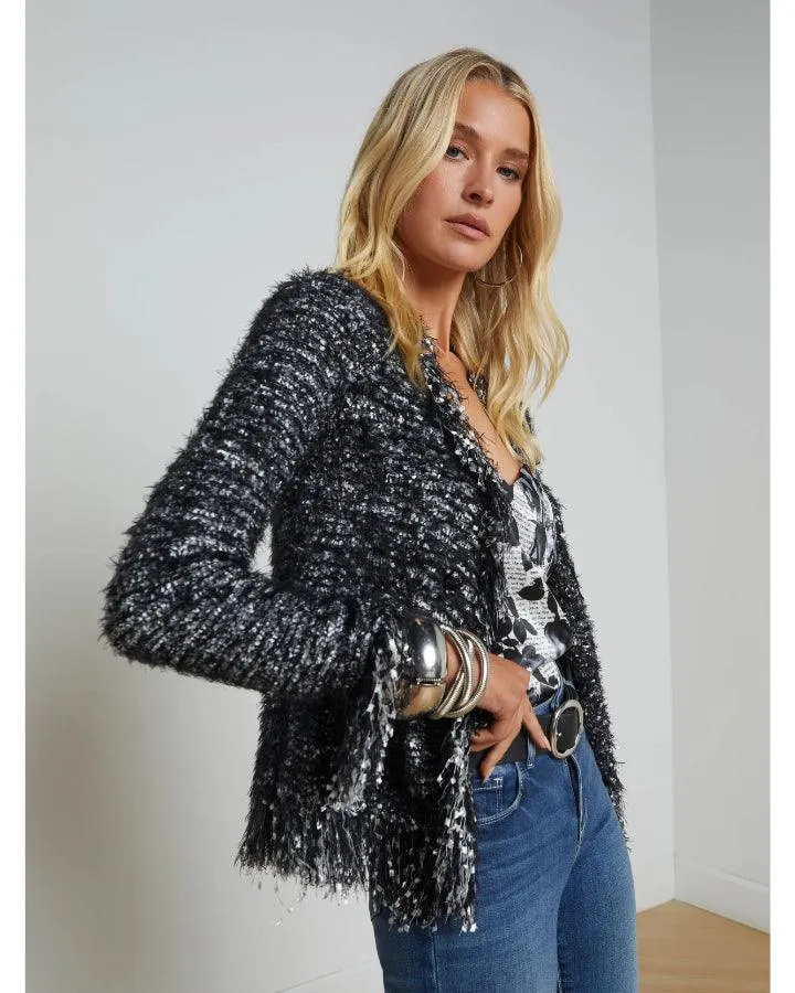 L'Agence Azure Knit Cardigan Blazer