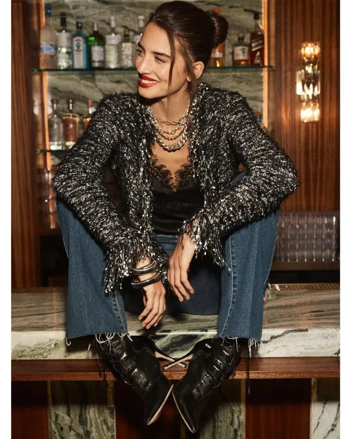 L'Agence Azure Knit Cardigan Blazer