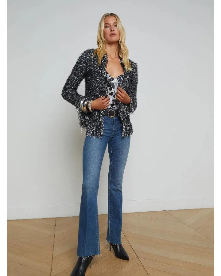 L'Agence Azure Knit Cardigan Blazer