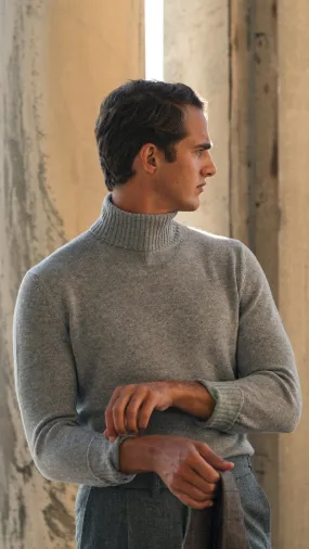 Light Grey Cashmere Turtleneck