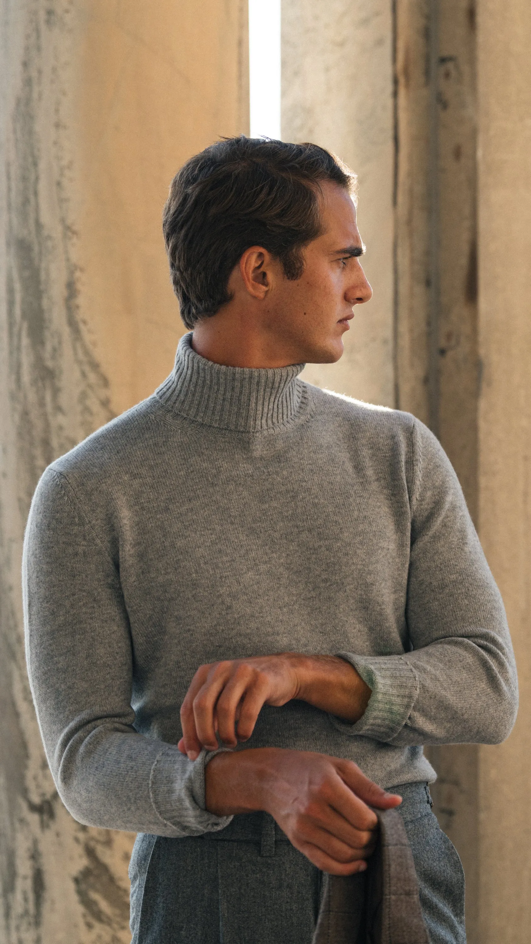 Light Grey Cashmere Turtleneck