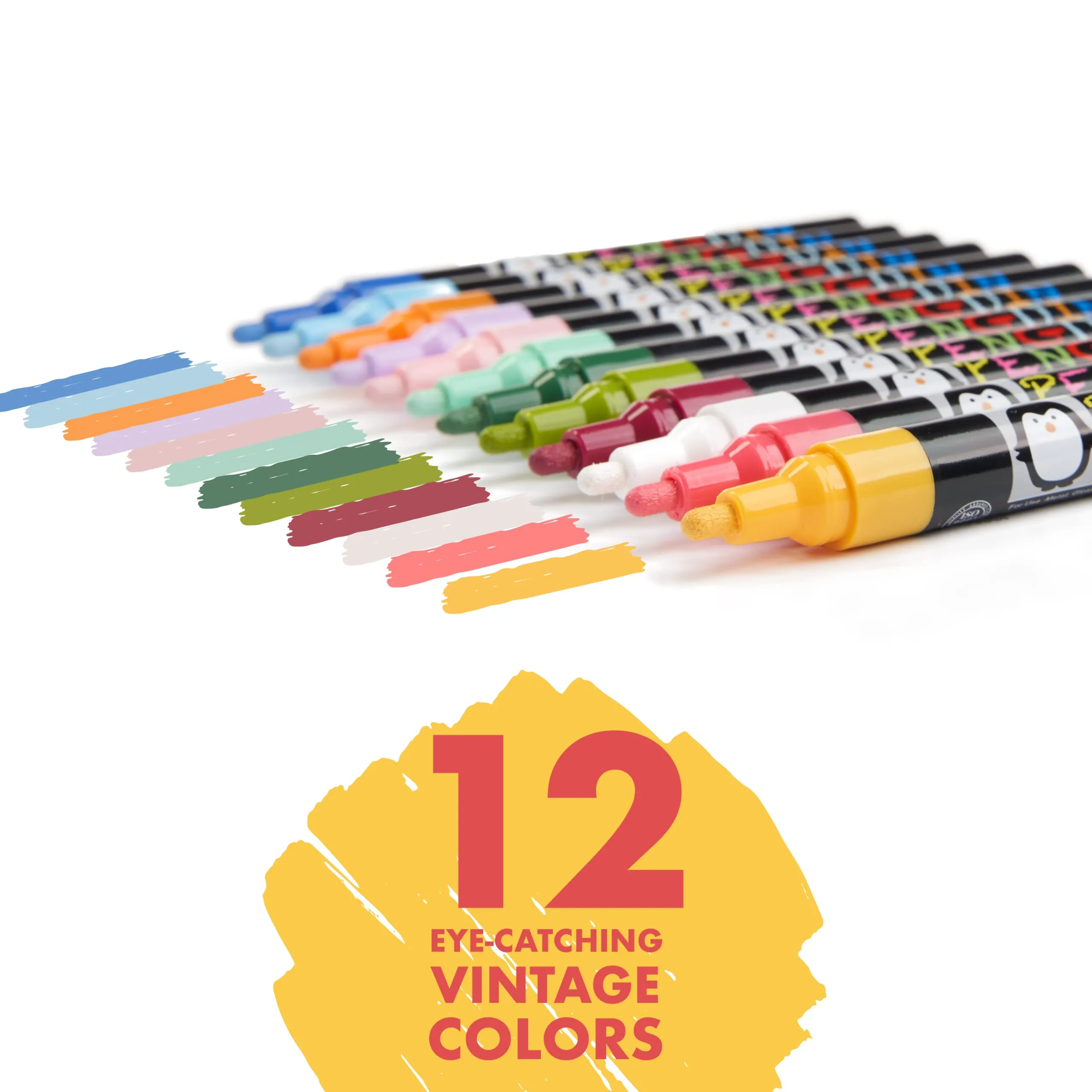 Liquid Chalk Markers - 12 Fine Tip Chalk Pens (3mm)   24x Chalkboard Stickers -