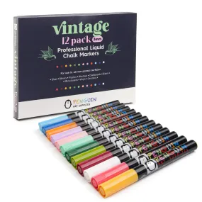 Liquid Chalk Markers - 12 Fine Tip Chalk Pens (3mm)   24x Chalkboard Stickers -