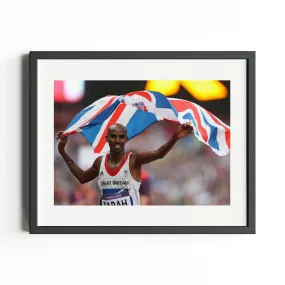 London 2012 Mo Farah 500m Gold Medal Art Print