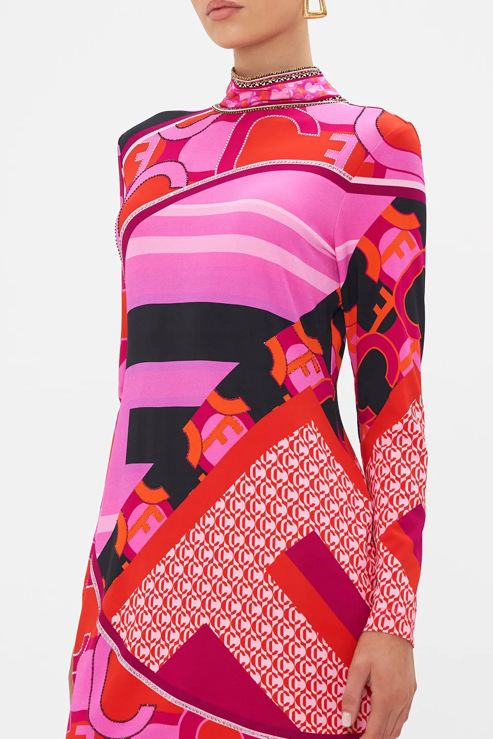 LONG SLEEVE FITTED MINI DRESS CIAO PALAZZO