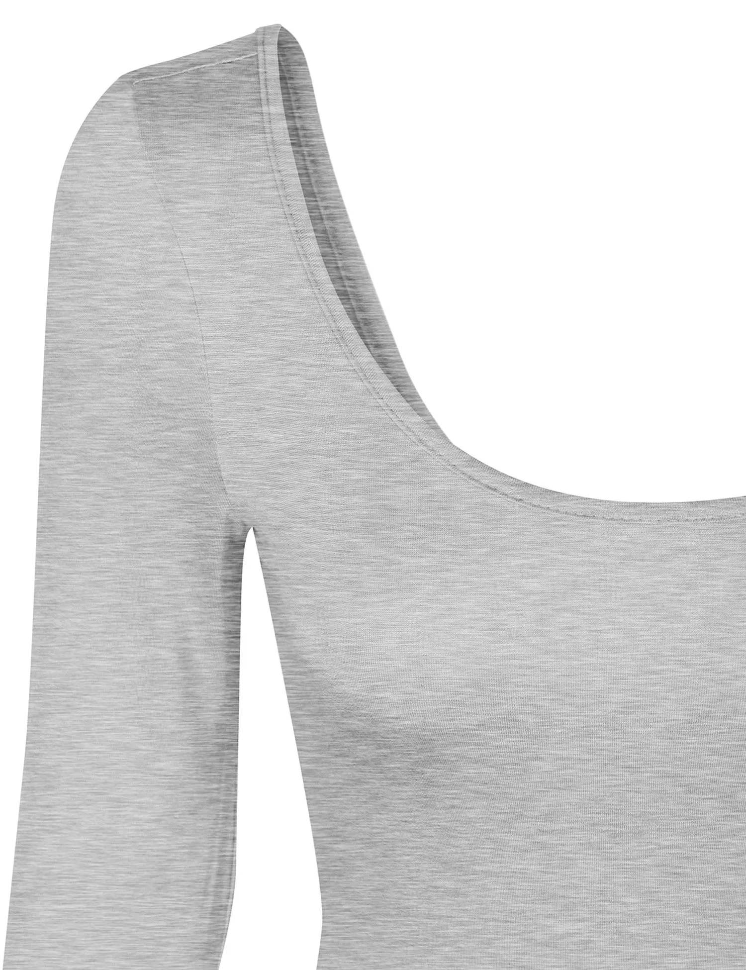 Long Sleeve Scoop Neck Bodysuit with Snap Button Closure