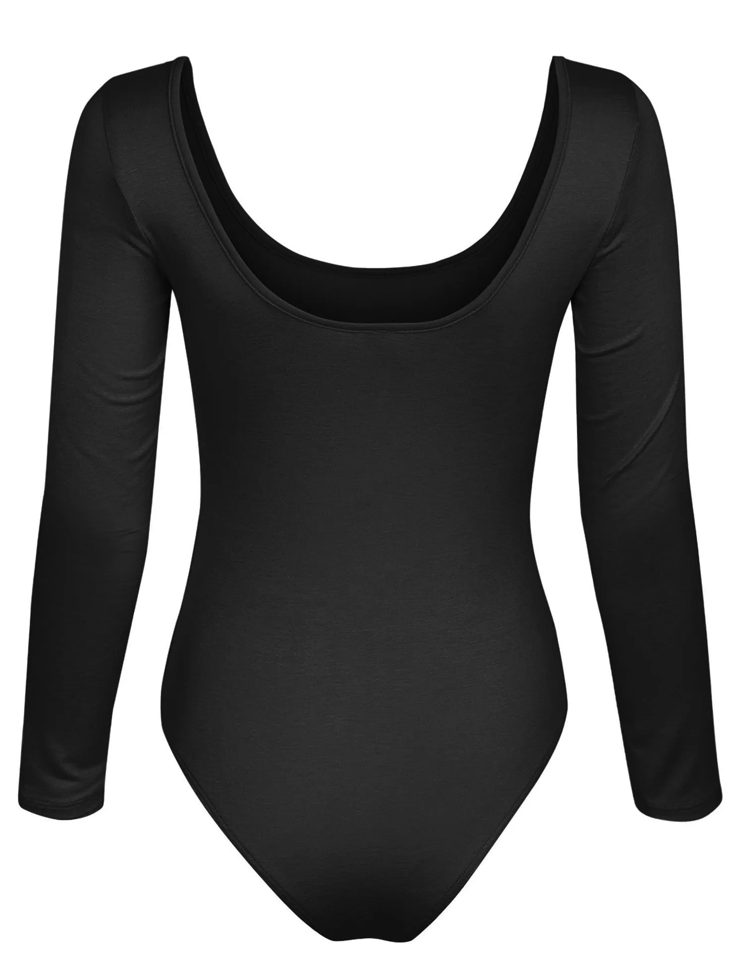Long Sleeve Scoop Neck Bodysuit with Snap Button Closure