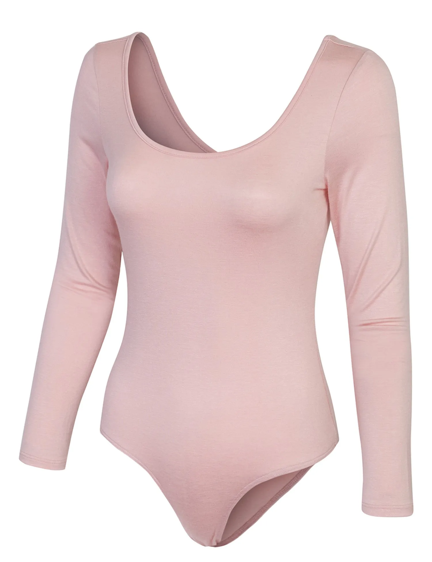 Long Sleeve Scoop Neck Bodysuit with Snap Button Closure