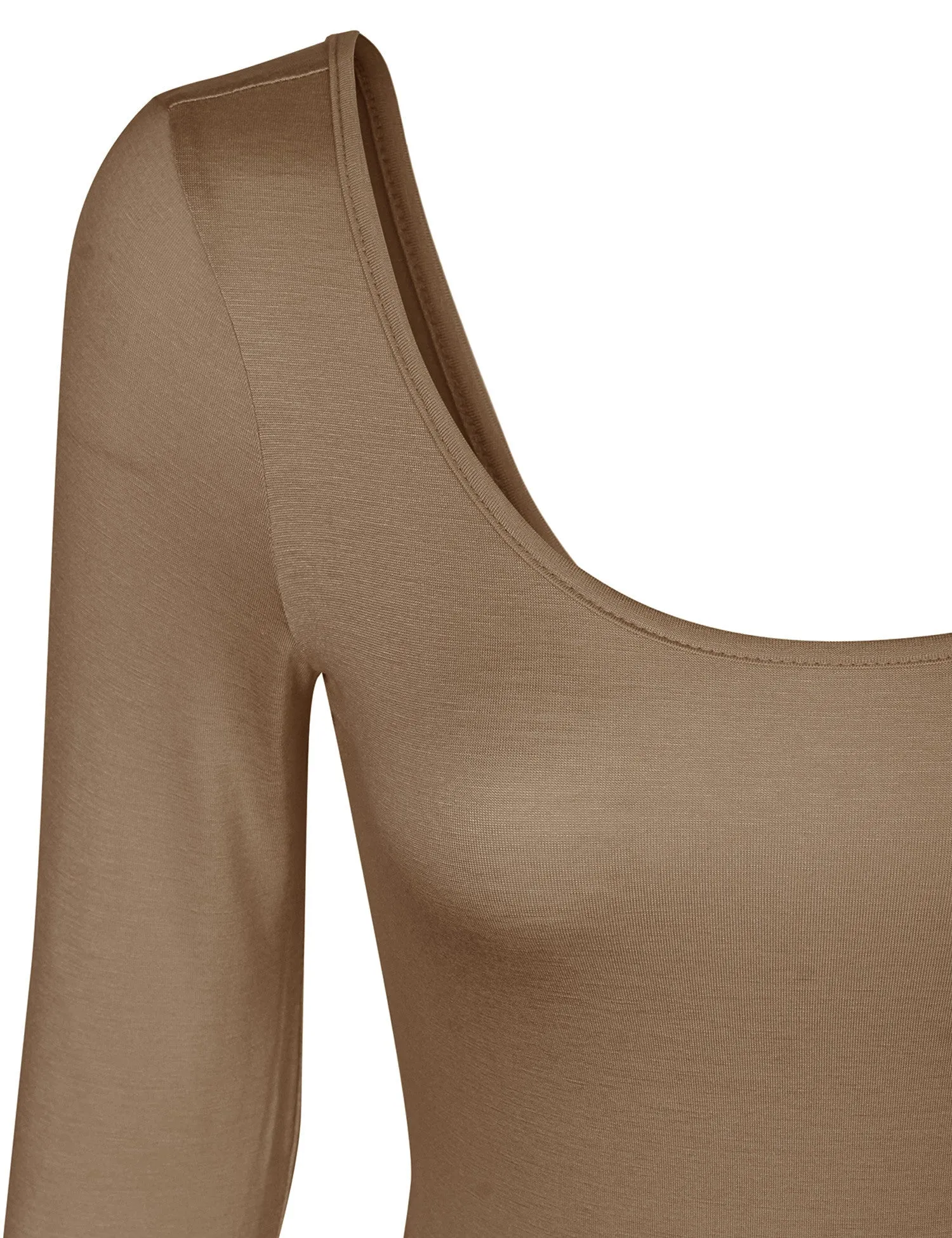 Long Sleeve Scoop Neck Bodysuit with Snap Button Closure